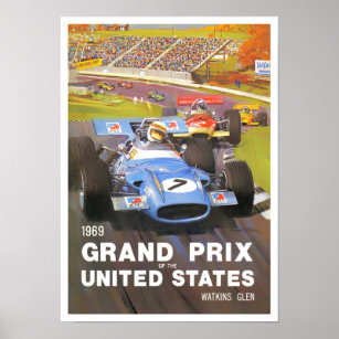 Póster Gran Premio Watkins Glen 1969