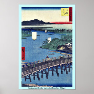 Póster Gran puente de Senju por Ando, Hiroshige Ukiyoe