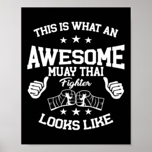 Póster Gran regalo de luchador de Muay Thai Kickboxing ar