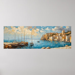 Póster Gran Retiro Costero Mediterráneo Tranquilo