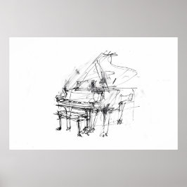 Póster Gran retrato artístico de piano - Premium
