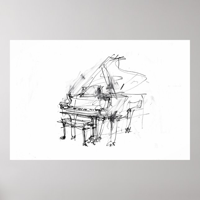 Póster Gran retrato artístico de piano - Premium (Frente)
