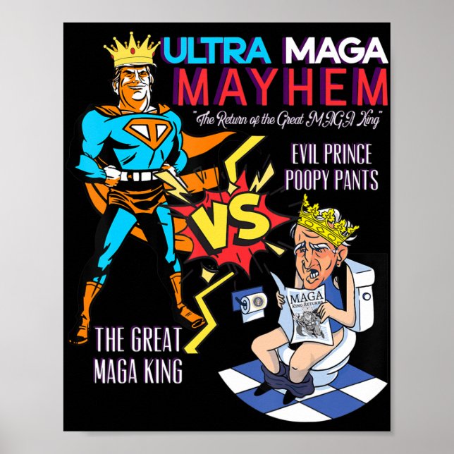 Póster Gran Rey de MAGA Donald Trump Biden Estados Unidos (Frente)