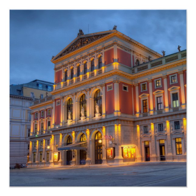 Póster Gran Salón de Wiener Musikverein, Viena, Austria (Anverso)