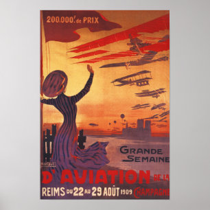 Póster Gran Semana de la Aviación - Poster de mujeres ond