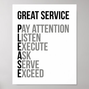 Póster Gran servicio, por favor