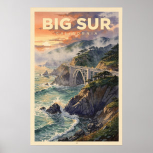 Póster Gran Sur California Viaje Vintage