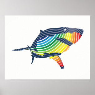 Póster Gran Swoosh del Tiburón Blanco