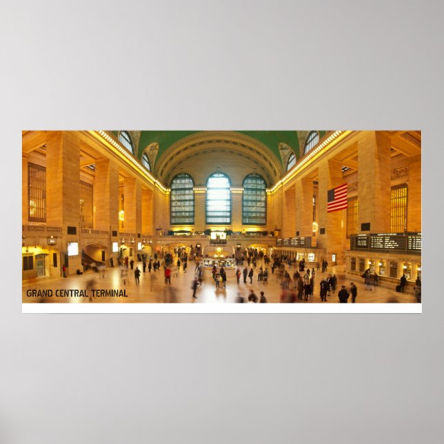 Póster Gran Terminal Central Panorama En Nueva York (Frente)