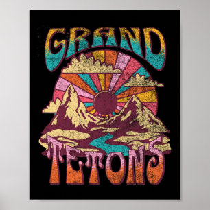 Póster Gran Tetón Wyoming Naturaleza Senderismo Montañas 