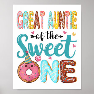 Póster Gran tía de la dulce Chica de primer cumpleaños