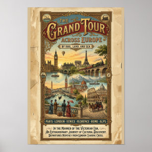 Póster Gran Tour Vintage por Europa Viajes Victorianos