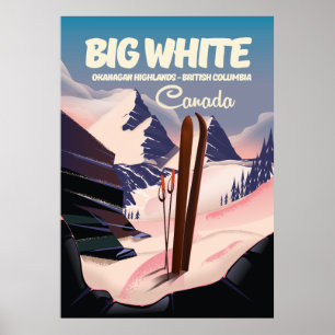 Póster Gran White Columbia Británica Canadá esquí.