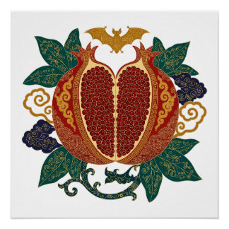 Póster Granada Murciélago Abundancia Arte Chino