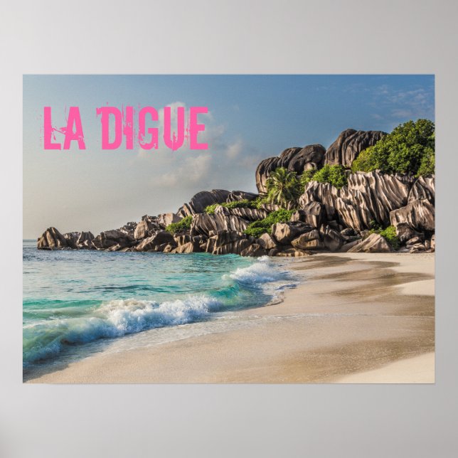 Póster Grand Anse Seychelles La Digue Beach (Frente)