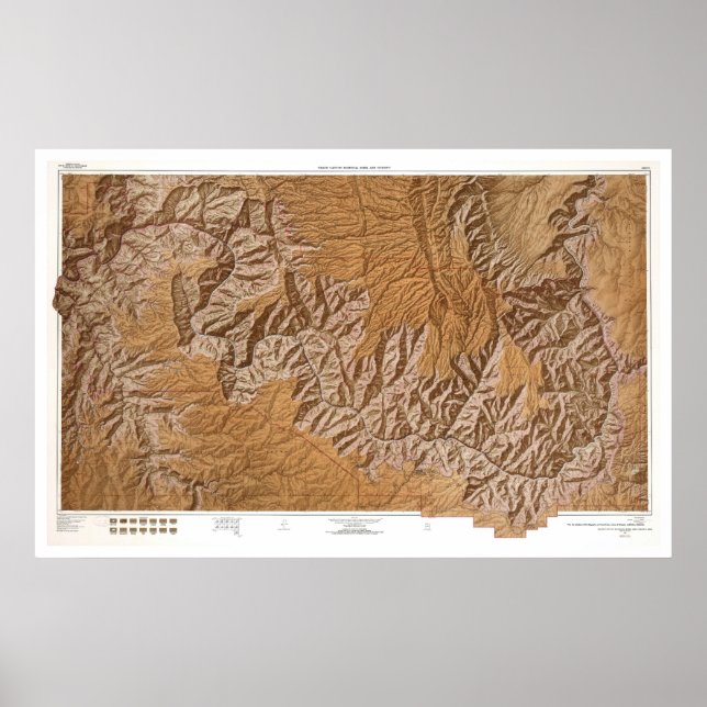 Póster Grand Canyon and Vicinity Map 1962 (Frente)