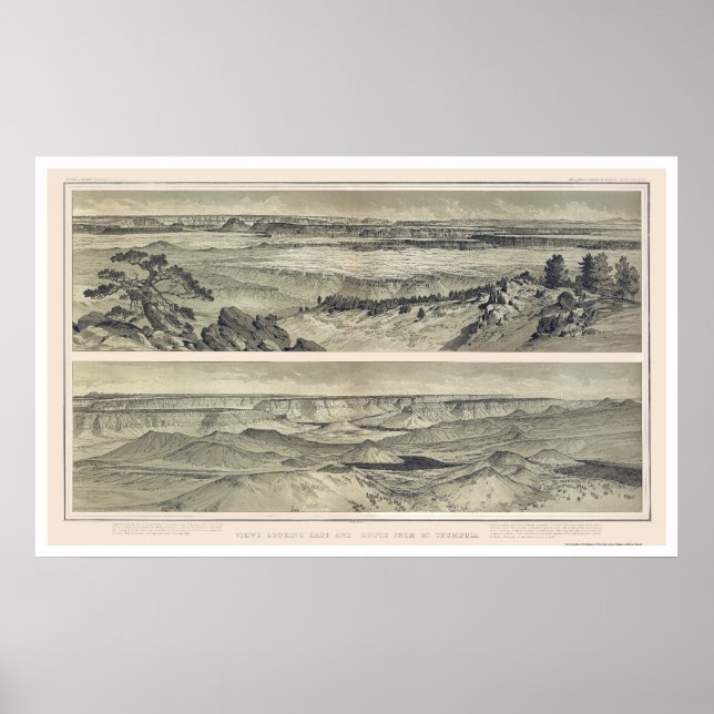Póster Grand Canyon from Mt. Trumbull Print 1882 (Frente)
