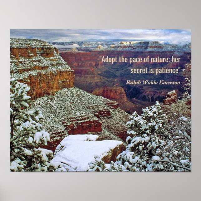 Póster Grand Canyon in Winter with Emerson Quote (Frente)