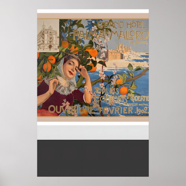 Póster Grand Hotel Palma de Mallorca Balearic Islands (Frente)