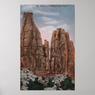 Póster Grand Junction, CO - Vista del Monumento Nacional