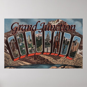 Póster Grand Junction, Colorado - Large Letter Scenes