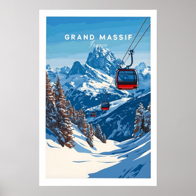 Póster Grand Massif Ski Print 1 (Frente)