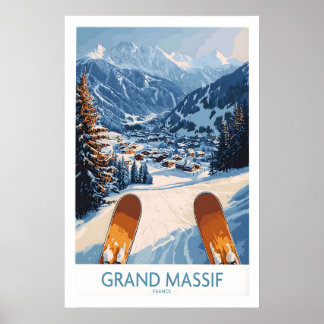 Póster Grand Massif Ski Wall Art Print 1