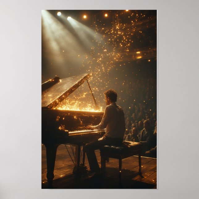 Póster Grand Piano Fiery Performance (Frente)