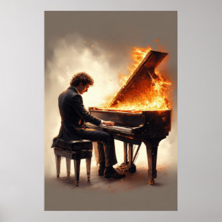 Póster Grand Piano Fiery Performance
