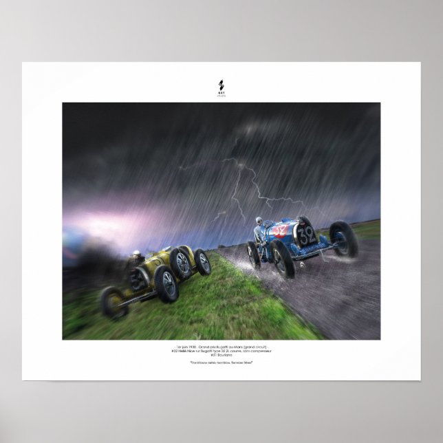 Póster Grand Prix Bugatti - 1er Juin 1930 (scène) (Frente)