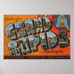 Póster Grand Rapids, Michigan - Escenas de letras grandes