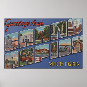 Póster Grand Rapids, Michigan - escenas grandes 2 de la