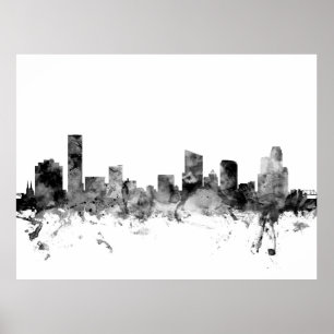 Póster Grand Rapids Michigan Skyline