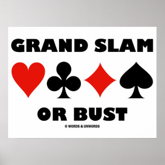 Póster Grand Slam O Bust (Trajes De Tarjeta De Puente)