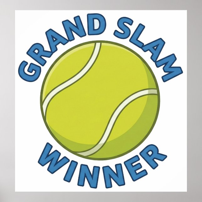 Póster Grand Slam Winner Tennis Ball Sports Champion (Frente)