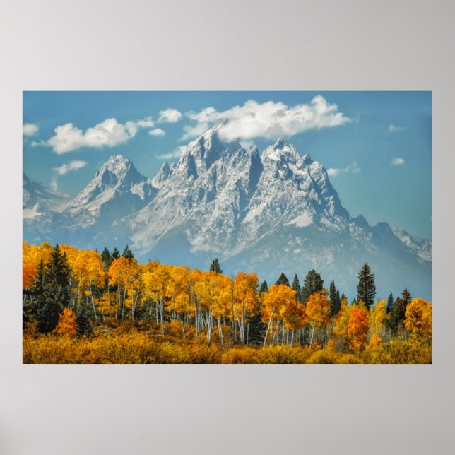 Póster Grand Teton Mountains in the Fall (Frente)
