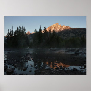 Póster Grand Teton Sunrise en Cottonwood Creek