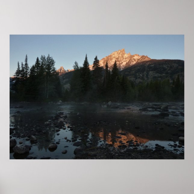 Póster Grand Teton Sunrise en Cottonwood Creek (Frente)