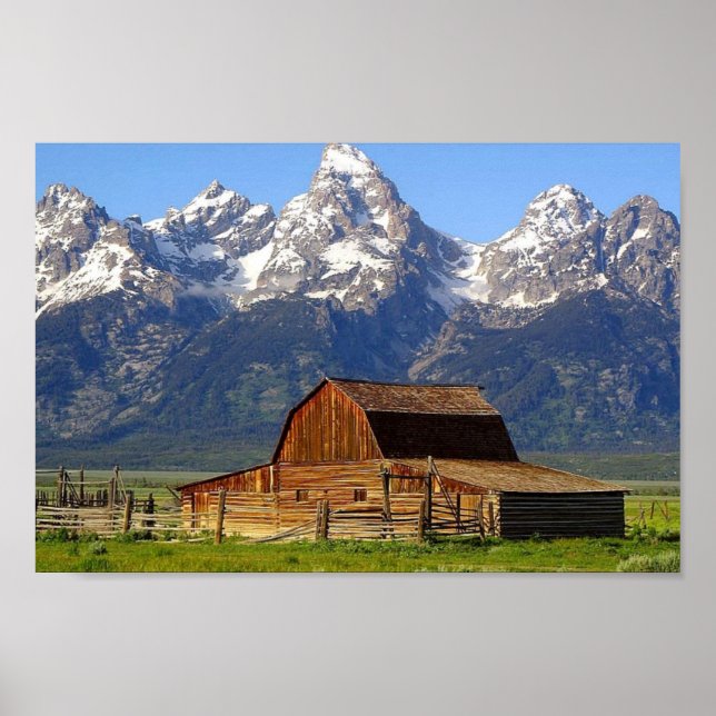 Póster Grand Tetons Barn (Frente)