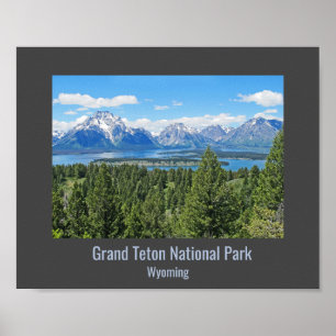 Póster Grand Tetons National Park Design Landscape Poster