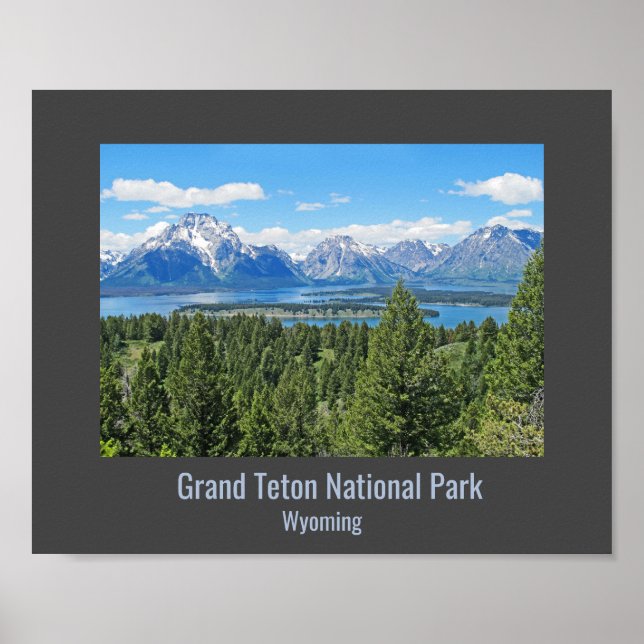 Póster Grand Tetons National Park Design Landscape Poster (Frente)