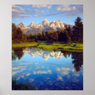Póster Grand Tetons reflecting in the Snake River
