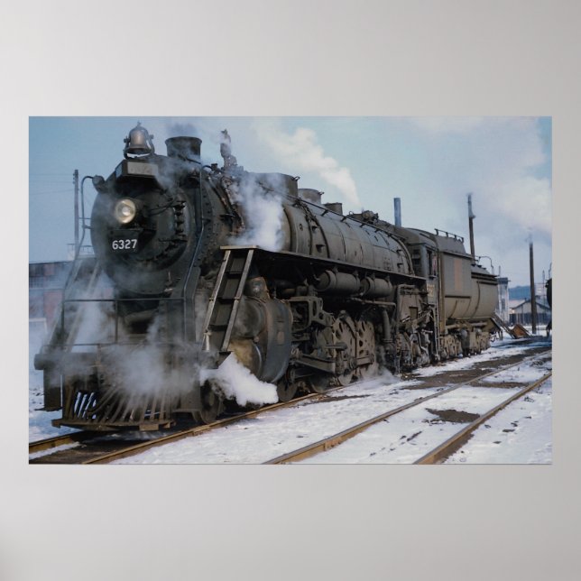 Póster Grand Trunk Western Railroad, 2-8-4, Nº 6327, cerc (Frente)