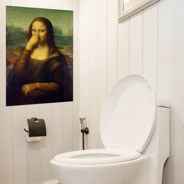 Póster grande de Mona Lisa para baño (Mona Lisa Bathroom Poster)