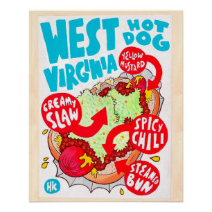 Poster grande del perrito caliente de Virginia