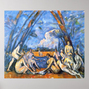 Póster Grandes bañistas 2 por Paul Cezanne