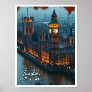 Póster Grandes Casas del Parlamento Londres Inglaterra