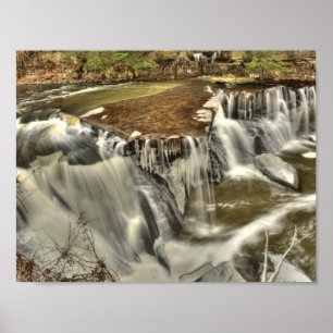 Póster Grandes cataratas del arroyo de Tinker en invierno