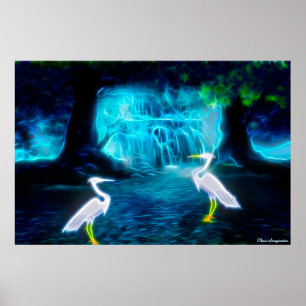 Póster Grandes Cataratas Egret