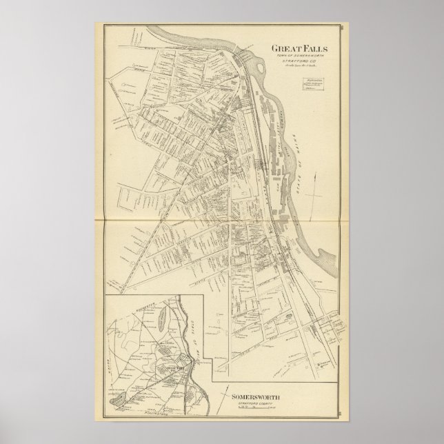 Póster Grandes cataratas, Somersworth (Frente)